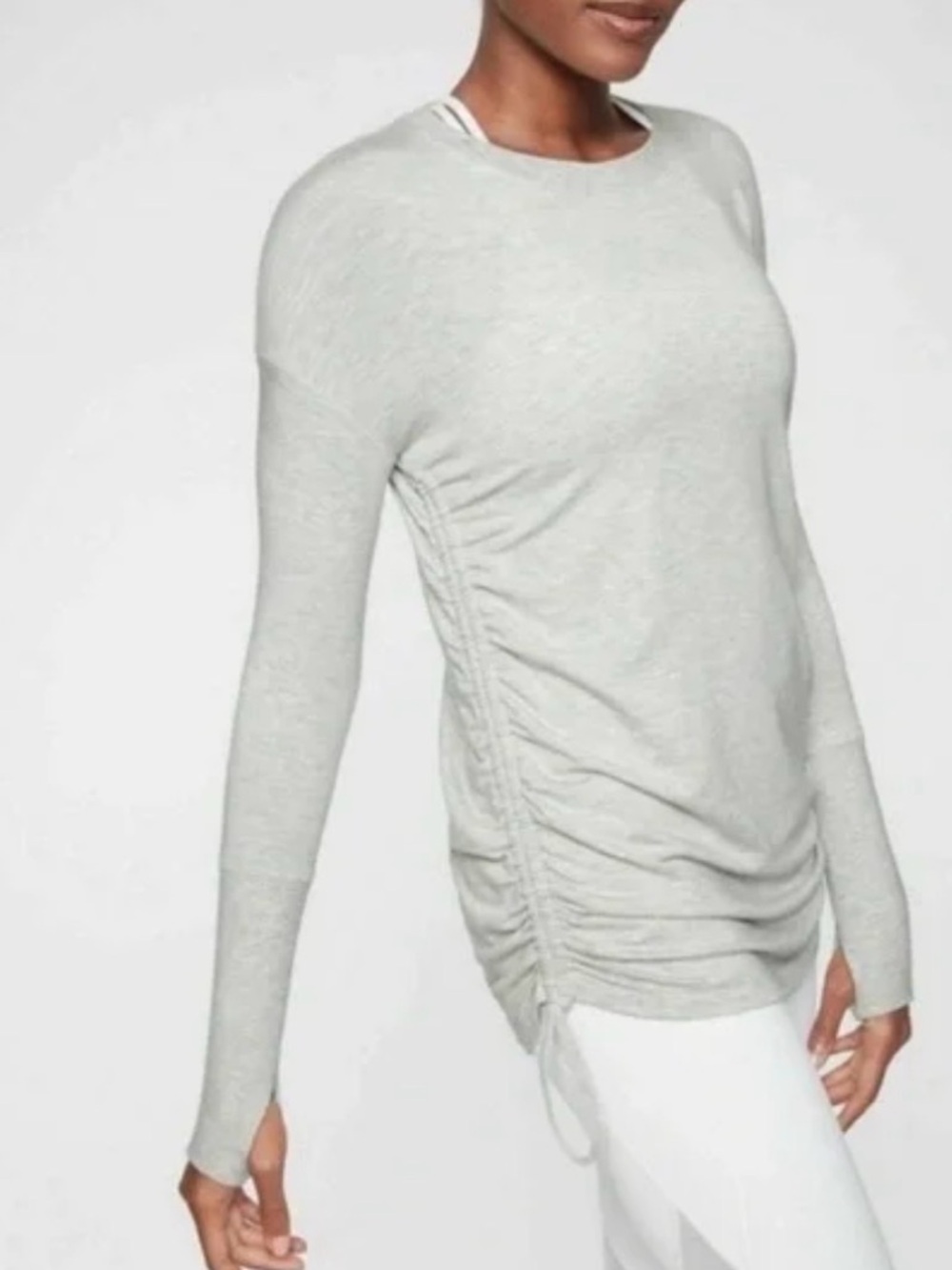 Athleta drishti long sleeve ruched cinch side sweatshirt - size S